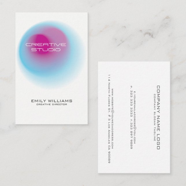 Modern Colourful Circle Colour Blend Business Card (Front/Back)