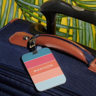Modern Colourful Colorblock Personalized Name Chic Luggage Tag