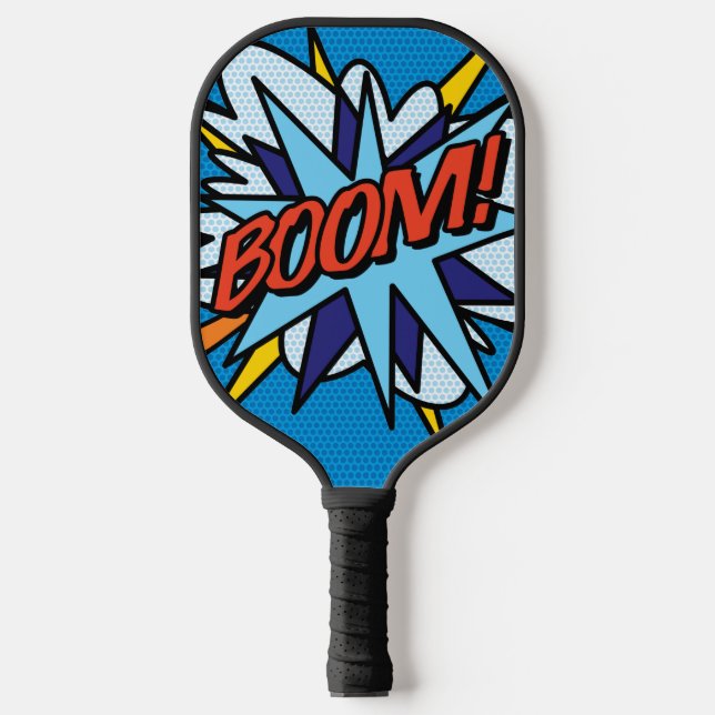 Modern Colourful Comic Book BOOM Pickleball Paddle (Front)