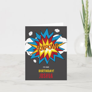 Modern Colourful Comic Book KAPOW Pop Art Birthday Card