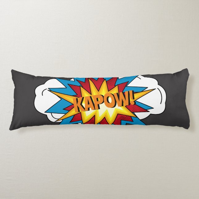 Modern Colourful Comic Book KAPOW Pop Art Body Pillow (Front)