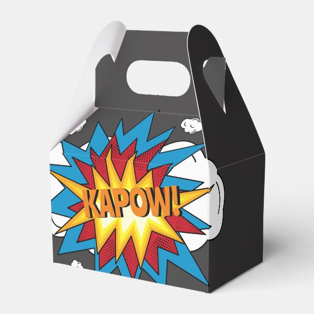 Modern Colourful Comic Book KAPOW Pop Art Favor Box (Front Side)