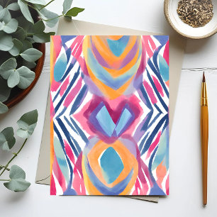 Modern Colourful Contemporary   Watercolor Bright Postcard