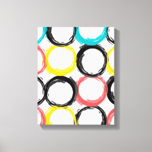 Modern, colourful, cool, unique, trendy circles canvas print