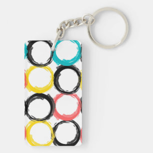 Modern, colourful, cool, unique, trendy circles keychain