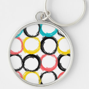 Modern, colourful, cool, unique, trendy circles keychain