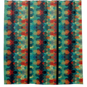 Modern Colourful Cubes & Stripes Geometric Pattern