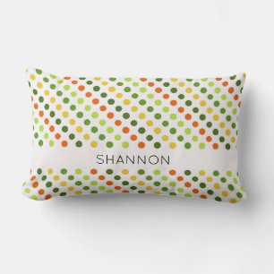 Modern Colourful Dots NAME Irish Fun Decor  Lumbar Pillow