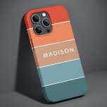Modern Colourful Earth Colorblock Personalized Nam Case-Mate iPhone Case<br><div class="desc">This colourful and modern design features a colour-block pattern in blue,  brown and orange with your personalized name #iphone #cases #iphonecases #electronics</div>