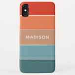 Modern Colourful Earth Colorblock Personalized Nam iPhone XS Max Case<br><div class="desc">This colourful and modern design features a colour-block pattern in blue,  brown and orange with your personalized name #iphone #cases #iphonecases #electronics</div>