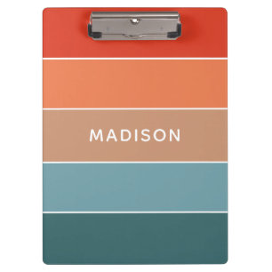 Modern Colourful Earth Colorblock Personalized Nam Clipboard