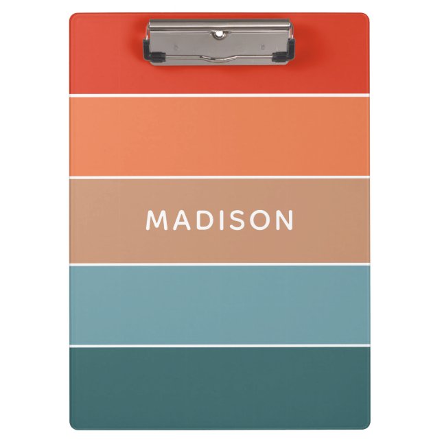 Modern Colourful Earth Colorblock Personalized Nam Clipboard (Front)