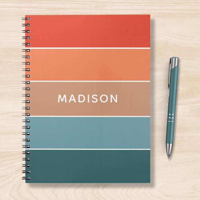 Modern Colourful Earth Colorblock Personalized Nam Notebook (Creator Uploaded)
