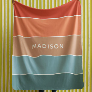 Modern Colourful Earth Colorblock Personalized Nam Sherpa Blanket