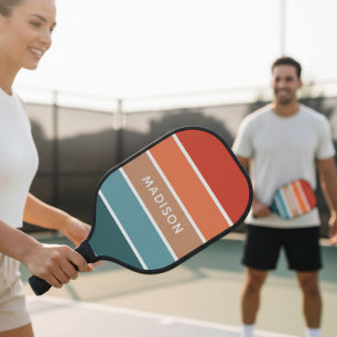 Modern Colourful Earth Colorblock Personalized Pickleball Paddle