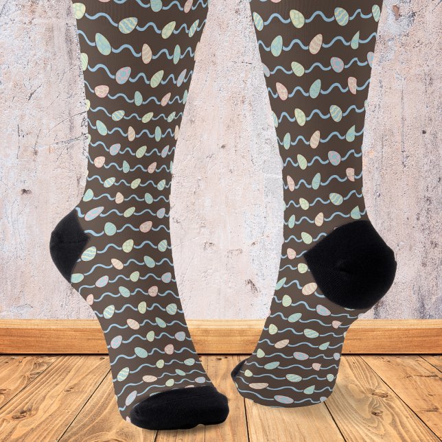 Modern Colourful Easter Egg Pattern Socks (Creator Uploaded)