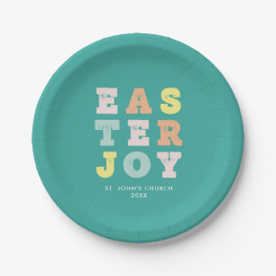 Modern Colourful Easter Paper Plate