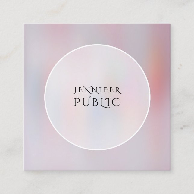 Modern Colourful Elegant Minimalist Template Trend Square Business Card (Front)