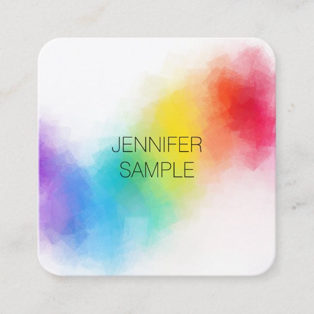 Modern Colourful Elegant Professional Template Square Business Card (Front)