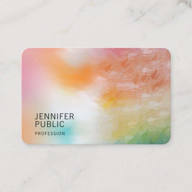 Modern Colourful Elegant Template Classy Trendy Business Card (Front)