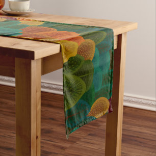 Modern Colourful Fall Trees Short Table Runner