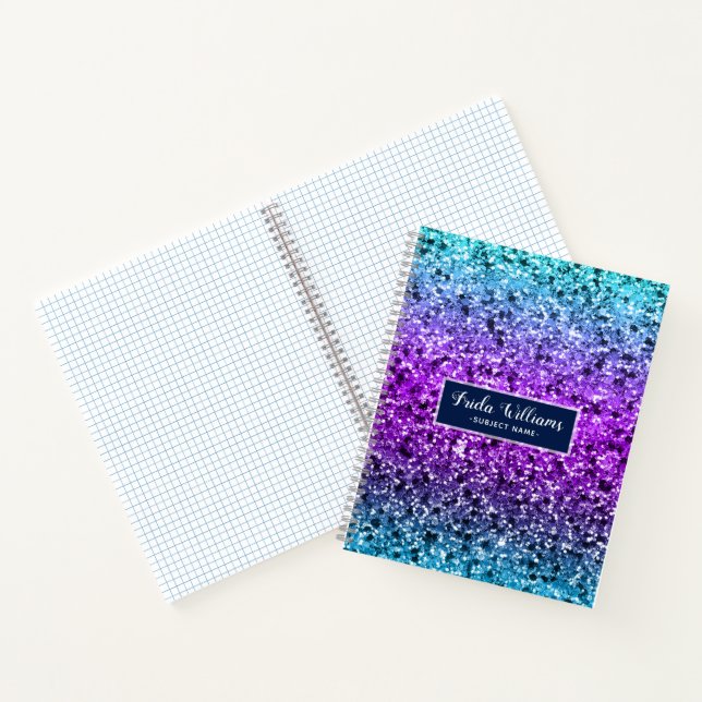 Modern Colourful Faux Glitter Pattern Notebook (Inside)