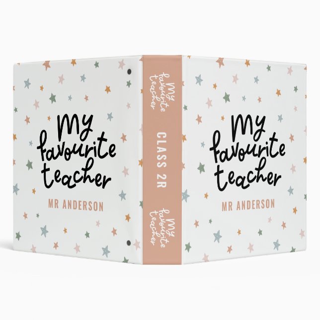 Modern colourful favourite teacher star gift binder (Background)