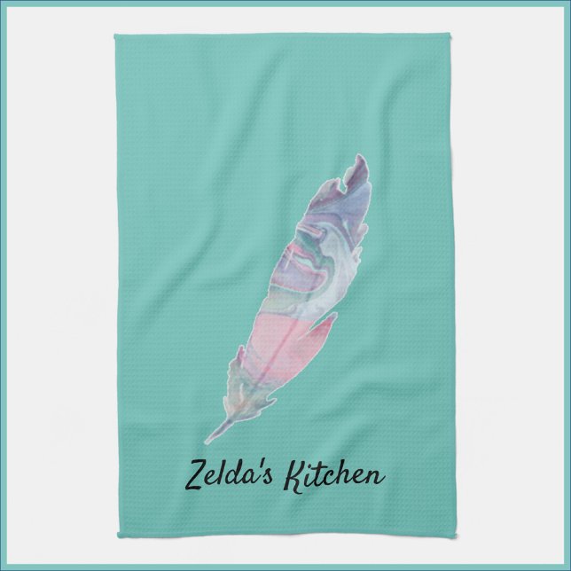 Modern Colourful Feather Kitchen Towel (Creator Uploaded)