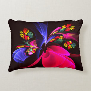 Modern Colourful Floral Abstract Art Pattern #06 Accent Pillow