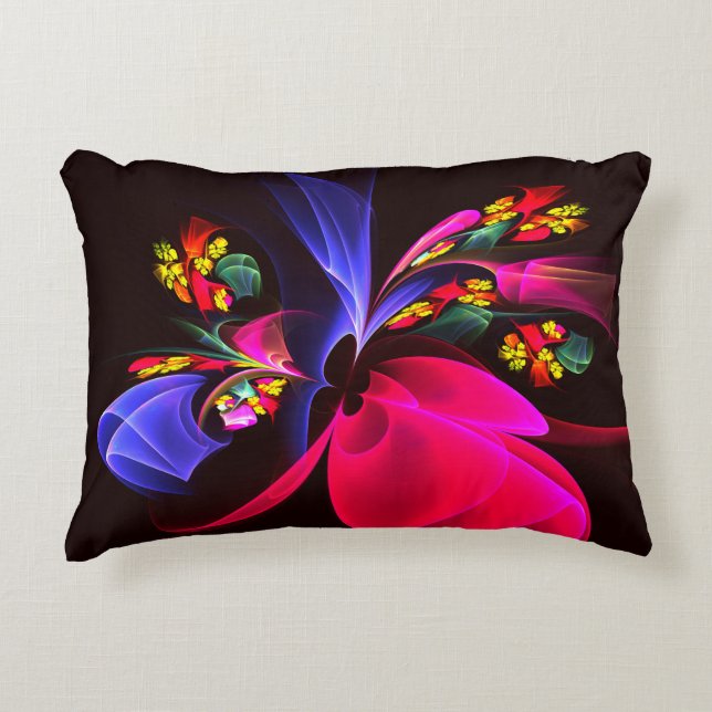 Modern Colourful Floral Abstract Art Pattern #06 Accent Pillow (Front)