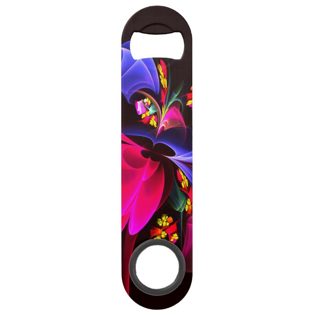 Modern Colourful Floral Abstract Art Pattern #06 Bar Key (Front)