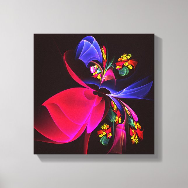 Modern Colourful Floral Abstract Art Pattern #06 Canvas Print (Front)