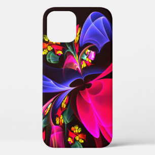 Modern Colourful Floral Abstract Art Pattern #06 iPhone 12 Case