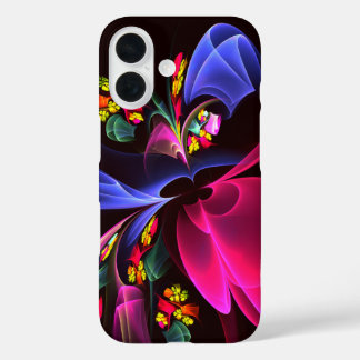 Modern Colourful Floral Abstract Art Pattern #06 iPhone 16 Case