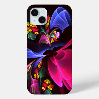 Modern Colourful Floral Abstract Art Pattern #06 iPhone 15 Mini Case