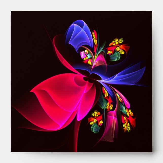 Modern Colourful Floral Abstract Art Pattern #06 Envelope (Front)