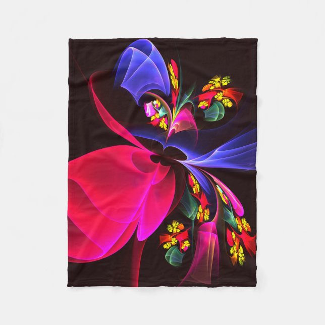 Modern Colourful Floral Abstract Art Pattern #06 Fleece Blanket (Front)