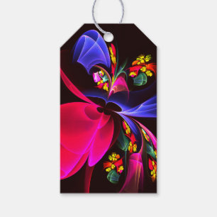 Modern Colourful Floral Abstract Art Pattern #06 Gift Tags