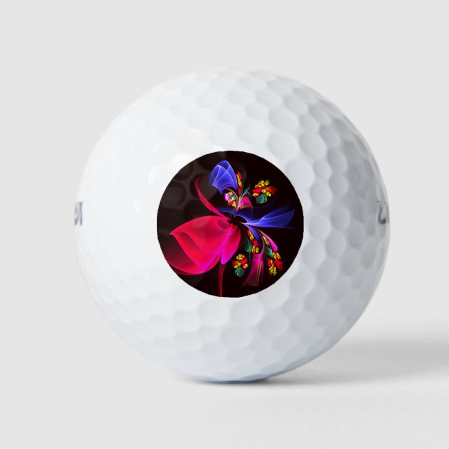 Modern Colourful Floral Abstract Art Pattern #06 Golf Balls (Front)