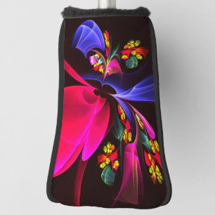 Modern Colourful Floral Abstract Art Pattern #06 Golf Head Cover