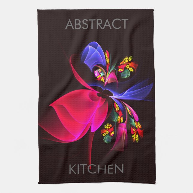 Modern Colourful Floral Abstract Art Pattern #06 Kitchen Towel (Vertical)
