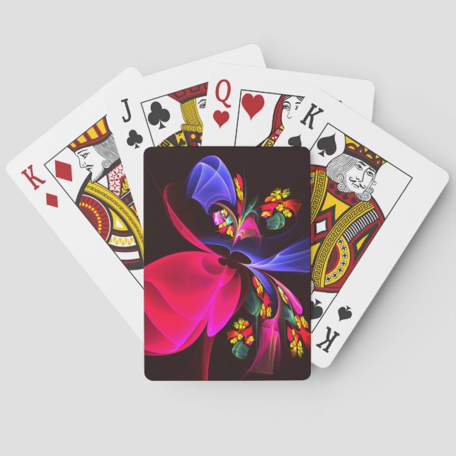 Modern Colourful Floral Abstract Art Pattern #06 Playing Cards (Back)
