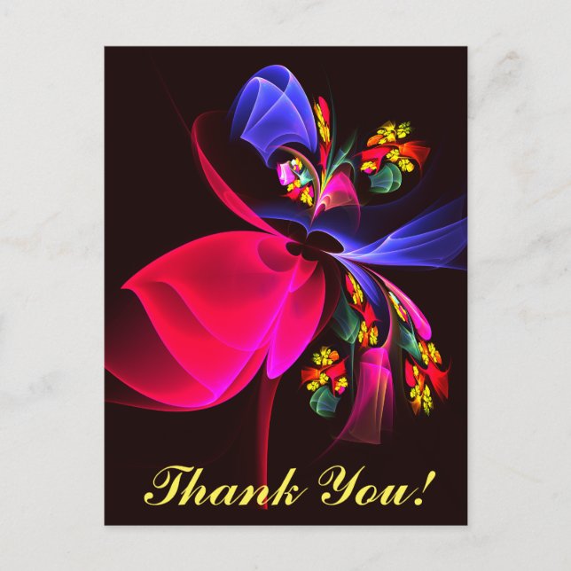 Modern Colourful Floral Abstract Art Pattern #06 Postcard (Front)
