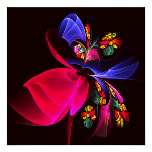 Modern Colourful Floral Abstract Art Pattern #06 Poster