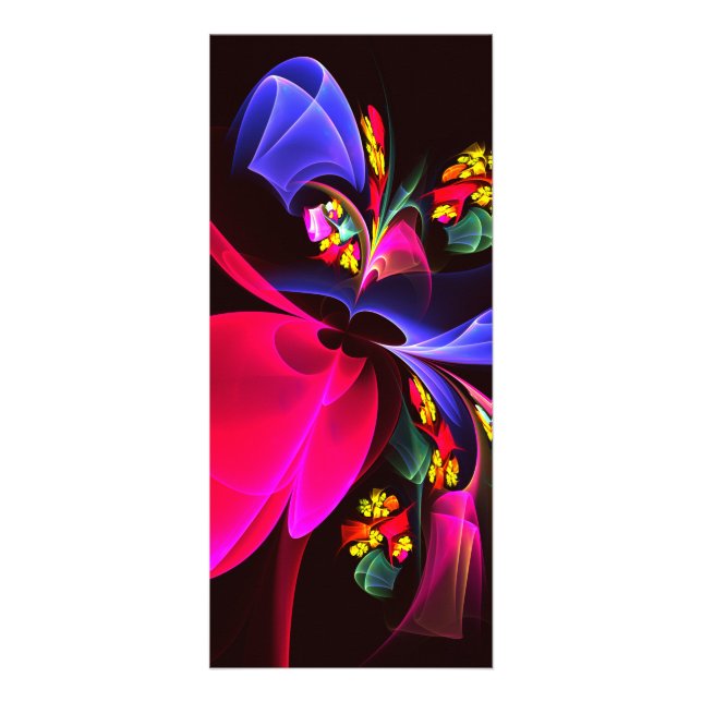 Modern Colourful Floral Abstract Art Pattern #06 Rack Card (Front)