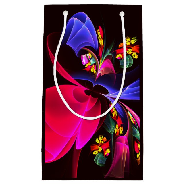 Modern Colourful Floral Abstract Art Pattern #06 Small Gift Bag (Front)