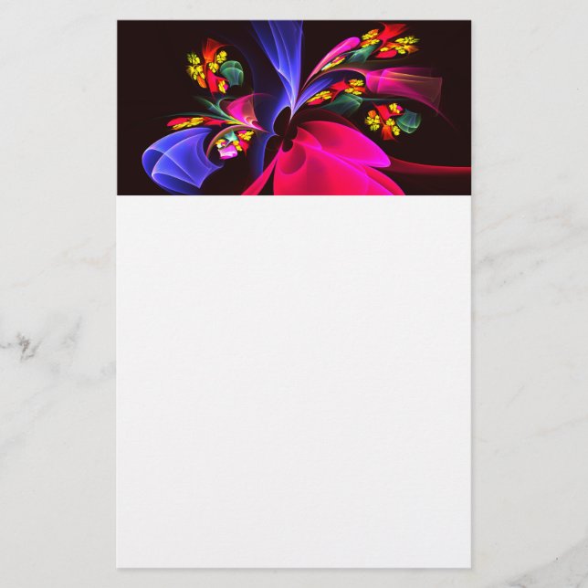 Modern Colourful Floral Abstract Art Pattern #06 Stationery (Front)