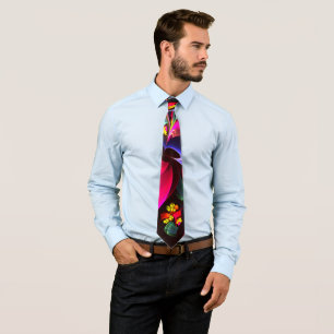 Modern Colourful Floral Abstract Art Pattern #06 Tie