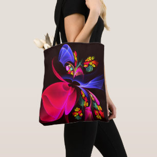 Modern Colourful Floral Abstract Art Pattern #06 Tote Bag