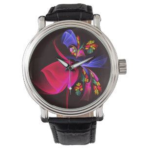 Modern Colourful Floral Abstract Art Pattern #06 Watch